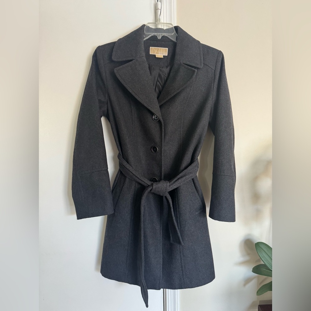 Grey Wool Blend Coat